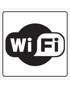 Wit bord met pictogram om een ruimte te aan te duiden met wifi