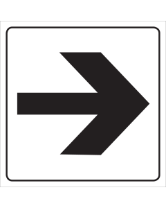 Wit bord met pictogram van pijl om de richting van de uitgang aan te duiden