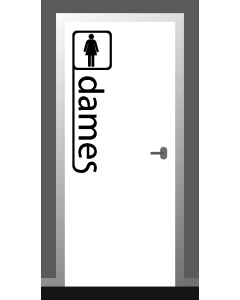 Deursticker met pictogram dames 