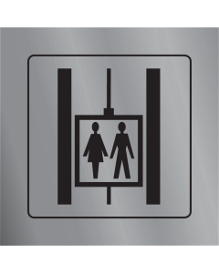 Dubbelzijdig aluminium bord met pictogram voor het aanduiden van een personenlift