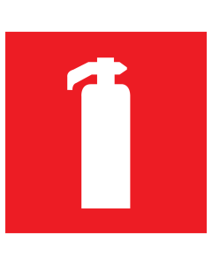 Dubbelzijdig bord met pictogram van een brandblusser