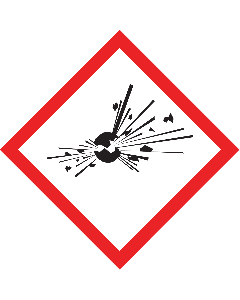 Ruitvorm sticker met pictogram "Explosieve Stoffen" - GHS 01