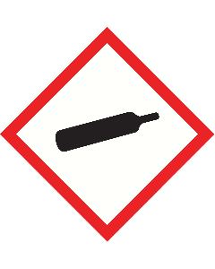 Ruitvorm sticker met pictogram "Gashouder onder druk" - GHS 04