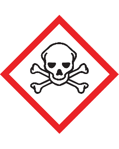 Ruitvorm sticker met pictogram "Giftige Stoffen" - GHS 06