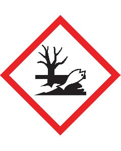 Ruitvorm sticker met pictogram "Schadelijk voor milieu" - GHS 09