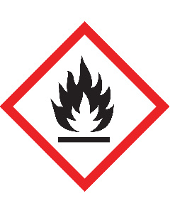Ruitvorm sticker met pictogram "Ontvlambare Stoffen" - GHS 02