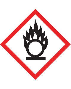 Ruitvorm sticker met pictogram "Oxiderende Stoffen" - GHS 03