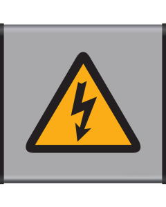 Aluminium geprofileerd bord met pictogram "Waarschuwing Elektrische Spanning" - ISO 7010 - W012