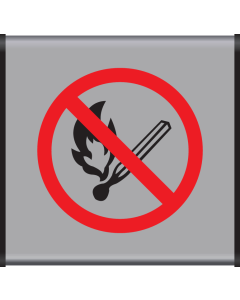 Aluminium geprofileerd bord met pictogram Roken en open vuur verboden ISO7010 - P003