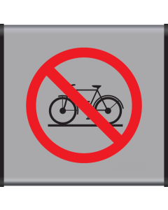 Aluminium geprofileerd bord met pictogram Verboden fietsen te plaatsen