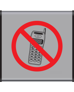 Aluminium geprofileerd bord met pictogram Mobiele telefoon verboden