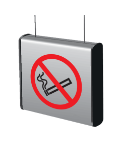 Aluminium geprofileerd hangend bord met pictogram Roken verboden ISO7010 - P002