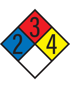 Gevaarsetiket Gevaren Diamant - sticker - NFPA 704 