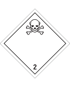 Gevaarsetiket Giftige gassen 2.3 - sticker - ADR, ADN, IMO, IMDG, RID en IATA