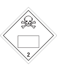 Gevaarsetiket Giftige gassen 2.3 - sticker met un nummer - ADR, ADN, IMO, IMDG, RID en IATA