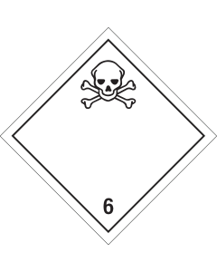 Gevaarsetiket Giftige Stoffen 6.1 - sticker - ADR, ADN, IMO, IMDG, RID en IATA