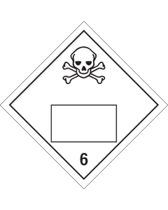 Gevaarsetiket Giftige Stoffen 6.1 - sticker met un nummer - ADR, ADN, IMO, IMDG, RID en IATA