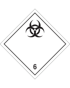 Gevaarsetiket Infectueuze Stoffen 6.2 - sticker - ADR, ADN, IMO, IMDG, RID en IATA
