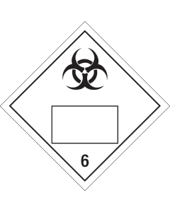 Gevaarsetiket Infectueuze Stoffen 6.2 - sticker met un nummer - ADR, ADN, IMO, IMDG, RID en IATA