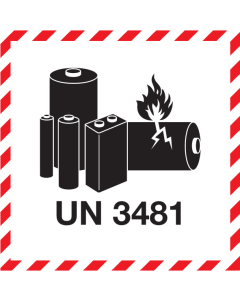 Gevaarsetiket voor Lithium Ion Batterijen UN 3481 - Sticker Label IATA