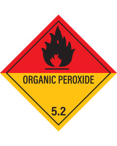Gevaarsetiket Organic Peroxides 5.2 - sticker - ADR, ADN, IMO, IMDG, RID en IATA