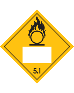 Gevaarsetiket Oxiderende Stoffen 5.1 - sticker met un nummer - ADR, ADN, IMO, IMDG, RID en IATA