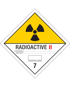 Gevaarsetiket Radioactieve Stoffen 7B - sticker - ADR, ADN, IMO, IMDG, RID en IATA