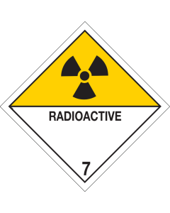 Gevaarsetiket Radioactieve Stoffen 7D - sticker - ADR, ADN, IMO, IMDG, RID en IATA