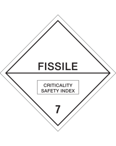 Gevaarsetiket Radioactieve Stoffen 7E Fissile - sticker - ADR, ADN, IMO, IMDG, RID en IATA