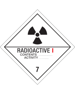 Gevaarsetiket Radioactieve Stoffen 7A - sticker - ADR, ADN, IMO, IMDG, RID en IATA