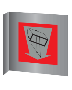 Aluminium haaks bord met rookluik pictogram