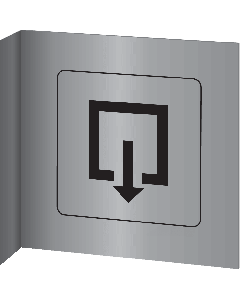 Aluminium haaks bord met pictogram voor aanduiding van de uitgang