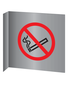 Haaks aluminium bord met pictogram Roken Verboden ISO7010 - P002