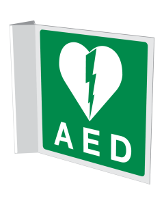 Haaks bord met pictogram AED - KB 21-4-2007