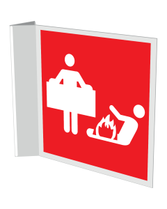 Haaks bord met pictogram van een blusdeken / branddeken