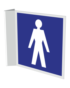 Haaks bordje voor aanduiding ruimte voor heren