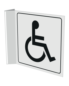 Haaks bord met pictogram voor ruimte mindervalide