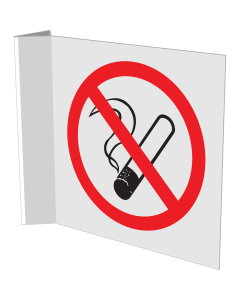 Haaks bord met pictogram Roken verboden