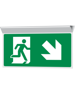 Bord haaks plafond nooduitgang rechts naar beneden