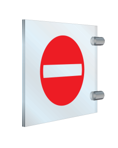 Haaks plexiglas bord verboden richting