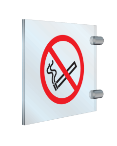 Plexiglas haaks bord met pictogram Roken verboden ISO7010 - P002