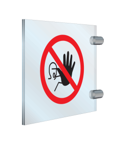 Plexiglas haaks dubbelzijdig bord Verboden toegang voor onbevoegden