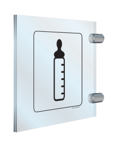 Dubbelzijdig plexiglas haaks bord voor het aanduiden van een voedingsruimte
