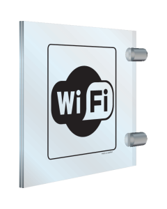Dubbelzijdig Plexiglas Haaks bord met pictogram voor het aanduiden van wifi