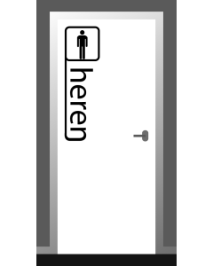 Deursticker met pictogram heren 