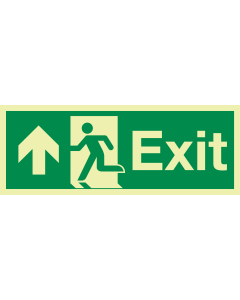 Fotoluminescerende IMO sticker nooduitgang rechtdoor