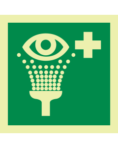 Fotoluminescerende sticker met IMO pictogram oogdouche