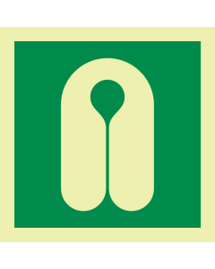 Fotoluminescerende sticker met IMO pictogram reddingsvest