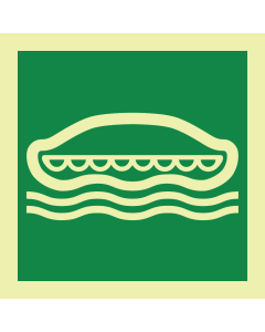 Sticker met IMO pictogram van een reddingsboot