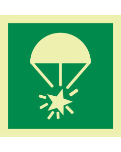 Fotoluminescerende sticker met IMO pictogram lichtkogels